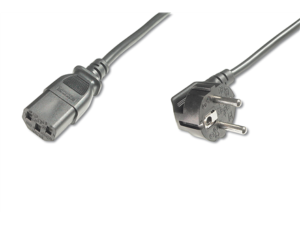 Digitus | Power Cord Cable | Power Cord, Schuko (CEE 7/7 ) 90ø angled - C13 M/F, H05VV-F3G 0.75qmm | Black