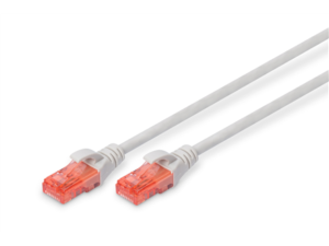 Patch cord U/UTP kat.6 PVC 1m szary