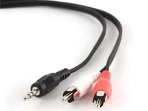 CABLU audio GEMBIRD stereo (3.5 mm jack la 2 x RCA), 2.5m "CCA-458-2.5M" (timbru verde 0.08 lei)