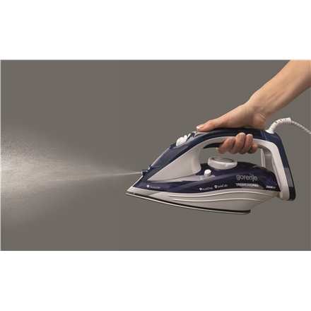Gorenje | Steam Iron | SIH2600BLC | Steam Iron | 2600 W | Water tank capacity 350 ml | Continuous steam 30 g/min | Steam boost performance 95 g/min | Blue/White - Image 2