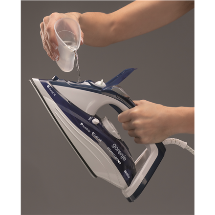 Gorenje | Steam Iron | SIH2600BLC | Steam Iron | 2600 W | Water tank capacity 350 ml | Continuous steam 30 g/min | Steam boost performance 95 g/min | Blue/White - Image 8