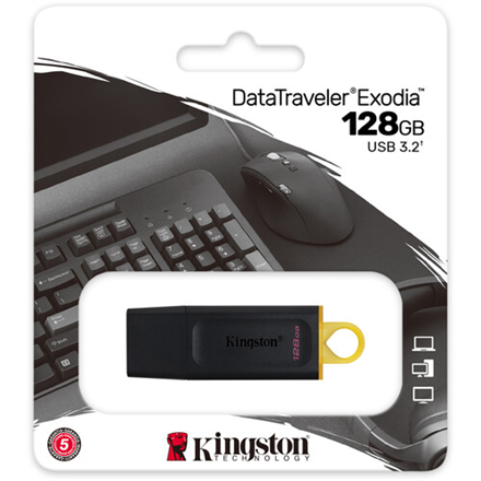 KINGSTON 128GB USB3.2 Gen1 DataTraveler Exodia Black + Yellow - Image 3
