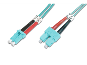 Patchcord światłowodowy FO LC-SC MM 50/125 OM3 duplex LSOH 3m