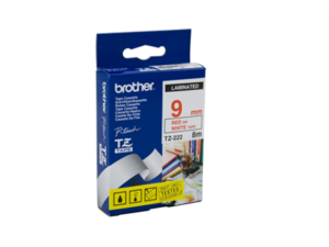 Brother laminated tape TZe-222 - Red on white