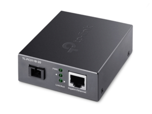 TP-LINK "10/100 Mbps RJ45 to 100 Mbps Single-mode SC WDM Bi-Directional Fiber Converter With 1-Port PoEPORT: 1× 100Mbps