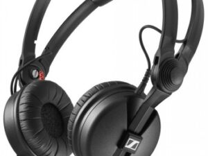SENNHEISER HD 25, DYNAMIC HEADPHONES, 70 ?, CLOSED, SUPRA-AURAL, ADJUSTABLE HEADBAND, STEEL CORE CABLE, SINGLE-SIDED, 1.5M LONG, 3.5MM ANGLE JACK, ADAPTER