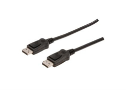 Kabel połączeniowy DisplayPort z zatrzaskami 4K 60Hz UHD Typ DP/DP M/M czarny 3m