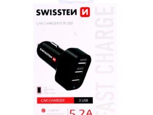 Swissten Tripple Premium Car charger 5.2A USB 2.1A + 2.1A + 1A