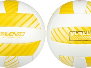 Volleyball ball AVENTO 16VF Yellow/White PVC leather