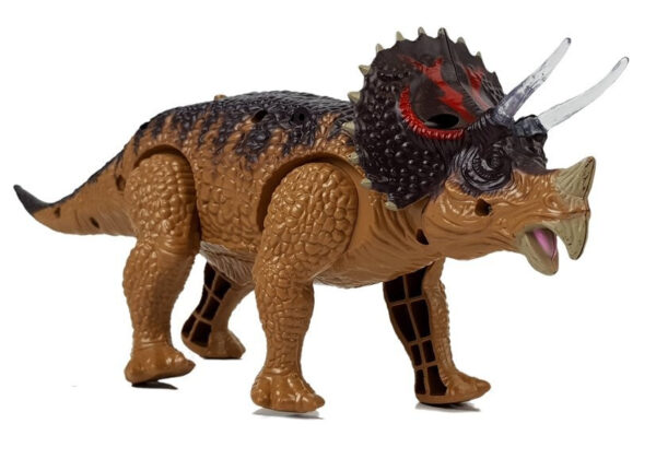 Dinosaur Triceratops Battery Operated Yellow - Image 3
