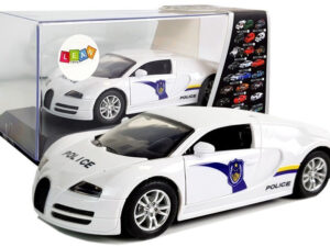 Sports car police dark windshields with tension white light sound