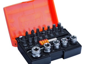 Sockets 6-13mm and bits PH,PZ,SL,HEX,TX set 26 pcs