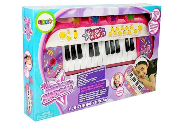 Keyboard Piano 24 Keys USB Microphone Pink - Image 4