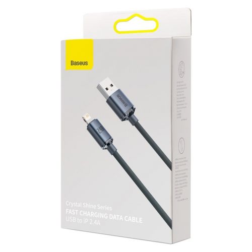 CABLU alimentare si date Baseus Crystal Shine, Fast Charging Data Cable pt. smartphone, USB la Lightning Iphone 2.4A, 1.2m, negru "CAJY000001" (timbru verde 0.18 lei) - 6932172602680