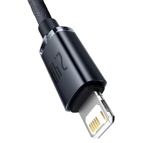 CABLU alimentare si date Baseus Crystal Shine, Fast Charging Data Cable pt. smartphone, USB la Lightning Iphone 2.4A, 1.2m, negru "CAJY000001" (timbru verde 0.18 lei) - 6932172602680 - Image 4
