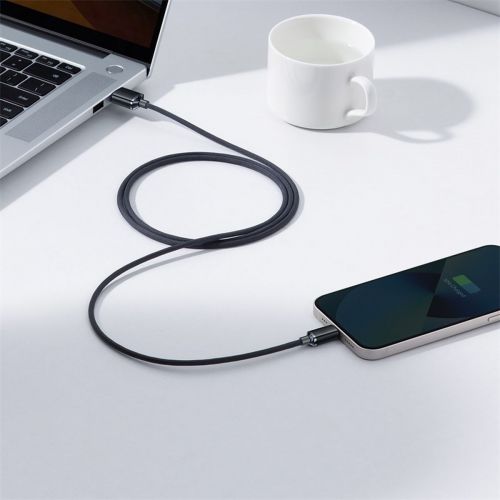 CABLU alimentare si date Baseus Crystal Shine, Fast Charging Data Cable pt. smartphone, USB la Lightning Iphone 2.4A, 1.2m, negru "CAJY000001" (timbru verde 0.18 lei) - 6932172602680 - Image 9