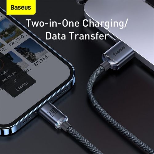 CABLU alimentare si date Baseus Crystal Shine, Fast Charging Data Cable pt. smartphone, USB la Lightning Iphone 2.4A, 1.2m, negru "CAJY000001" (timbru verde 0.18 lei) - 6932172602680 - Image 15