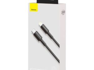 CABLU alimentare si date Baseus High Density Braided, Fast Charging Data Cable pt. smartphone, USB Type-C la Lightning PD 20W, braided, 2m, negru "CATLGD-A01" (timbru verde 0.18 lei) - 6953156231948