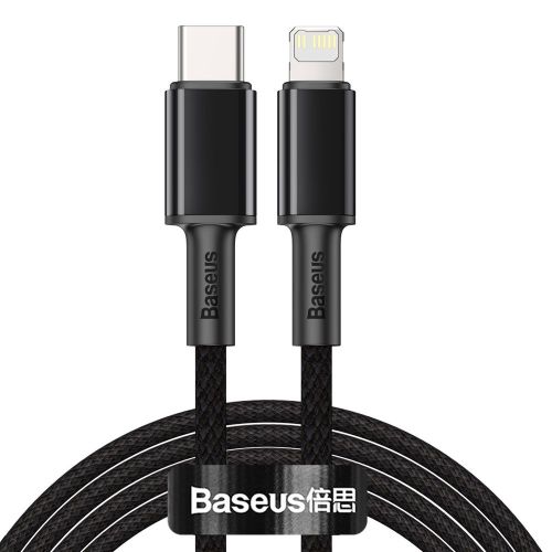 CABLU alimentare si date Baseus High Density Braided, Fast Charging Data Cable pt. smartphone, USB Type-C la Lightning PD 20W, braided, 2m, negru "CATLGD-A01" (timbru verde 0.18 lei) - 6953156231948 - Image 2