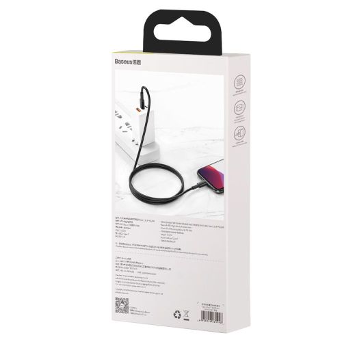CABLU alimentare si date Baseus High Density Braided, Fast Charging Data Cable pt. smartphone, USB Type-C la Lightning PD 20W, braided, 2m, negru "CATLGD-A01" (timbru verde 0.18 lei) - 6953156231948 - Image 3