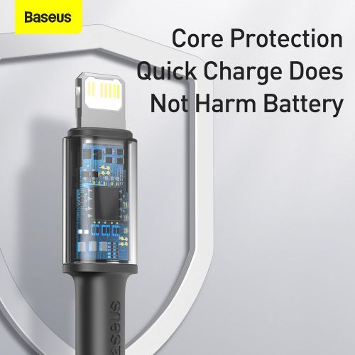 CABLU alimentare si date Baseus High Density Braided, Fast Charging Data Cable pt. smartphone, USB Type-C la Lightning PD 20W, braided, 2m, negru "CATLGD-A01" (timbru verde 0.18 lei) - 6953156231948 - Image 6