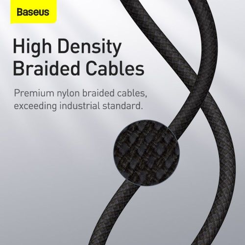 CABLU alimentare si date Baseus High Density Braided, Fast Charging Data Cable pt. smartphone, USB Type-C la Lightning PD 20W, braided, 2m, negru "CATLGD-A01" (timbru verde 0.18 lei) - 6953156231948 - Image 7