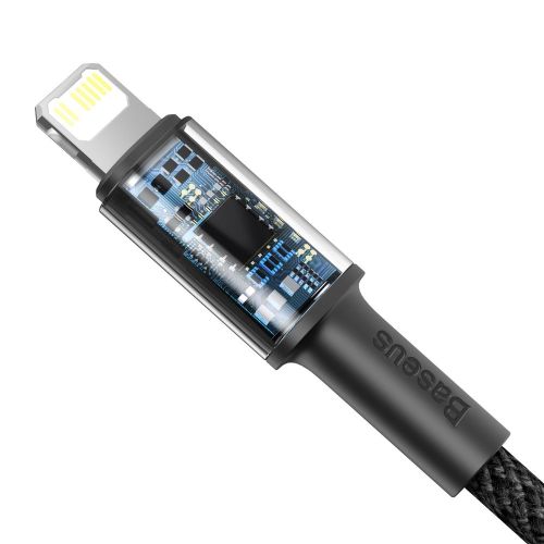 CABLU alimentare si date Baseus High Density Braided, Fast Charging Data Cable pt. smartphone, USB Type-C la Lightning PD 20W, braided, 2m, negru "CATLGD-A01" (timbru verde 0.18 lei) - 6953156231948 - Image 12