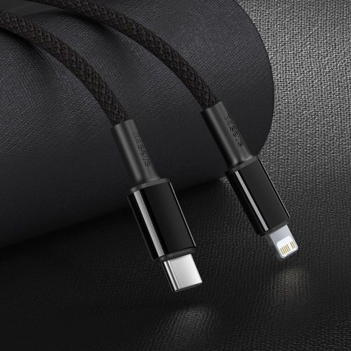 CABLU alimentare si date Baseus High Density Braided, Fast Charging Data Cable pt. smartphone, USB Type-C la Lightning PD 20W, braided, 2m, negru "CATLGD-A01" (timbru verde 0.18 lei) - 6953156231948 - Image 15