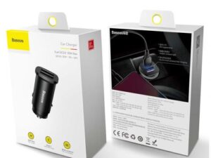 Baseus Square Car Charger /  2xUSB / QC3.0 / 5A / 30W
