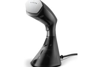 Philips 8000 Series Handheld Steamer with brush GC800/80 1600W, 230ml water tank, heated plate,  2-in-1 vertical and horizontal steaming function, Anti Calc Technology, Black and Silver
