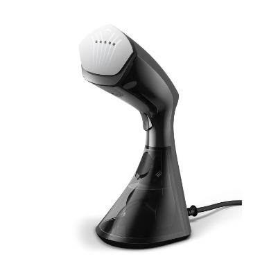 Philips 8000 Series Handheld Steamer with brush GC800/80 1600W, 230ml water tank, heated plate, 2-in-1 vertical and horizontal steaming function, Anti Calc Technology, Black and Silver