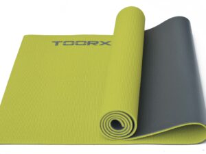 Yoga mat Toorx MAT176 PVC 173x60x0,6 PVC lime green/gray