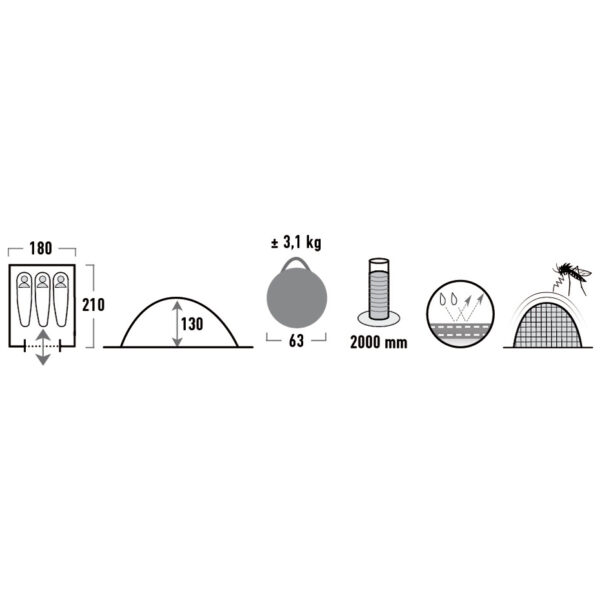 High Peak Swift 3 Green Pop-up tent - Image 2