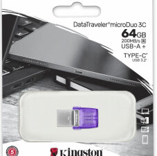 Kingston 64GB microDuo 3C  USB Type-A + USB Type-C Flash Memory