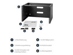 6U 12IN WALL MOUNTING BRACKET/.
