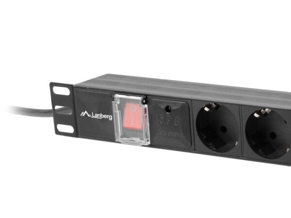 LANBERG PDU RACK POWER STRIP (1U,10A,7X SHUKO,2M) - Image 3