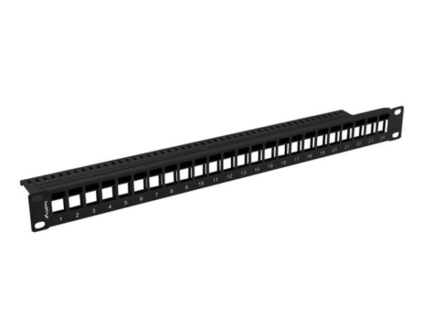 Patch panel pusty 24 porty 1U 19 cali czarny do modułów keystone - Image 3