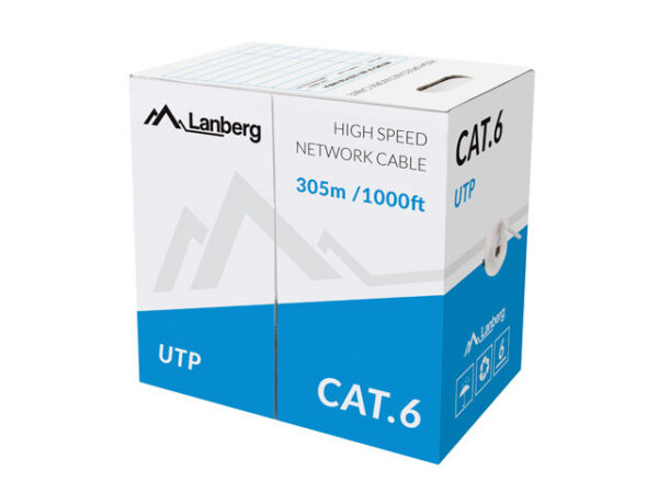Kabel UTP Kat.6 CU 305 m drut szary - Image 3