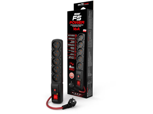 ACAR F5 POWER Black 5 AC outlet(s) 230 V 1.5 m - Image 2