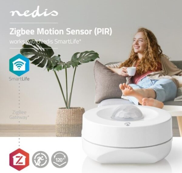 NEDIS chytrý snímač pohybu PIR/ Android & iOS/ Zigbee/ SmartLife/ baterie CR2450 součástí balení/ bílý - Image 4