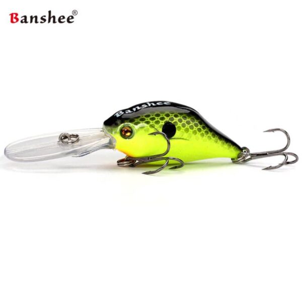 Vobleris Banshee Crankbait 50mm 10g VC07 Chartreuse Black Shad, Plūdrus - Image 3