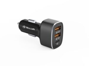 Tellur Car Charger FCC9, 56W, 9A (2XQC 3.0 + PD20W) black