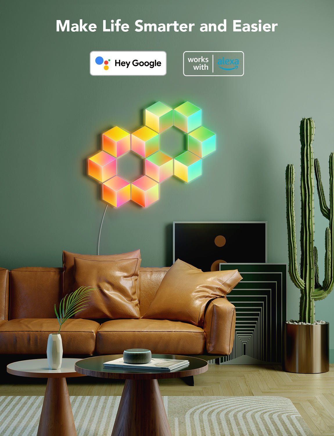 Govee B6066 Hexa Pro RGBIC LED Smart Panel Bluetooth / Wi-Fi / 10pcs - Image 3