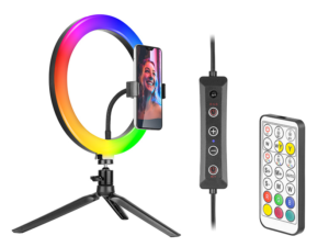 Tracer lampa pierścieniowa RGB ring 26cm ze statywem