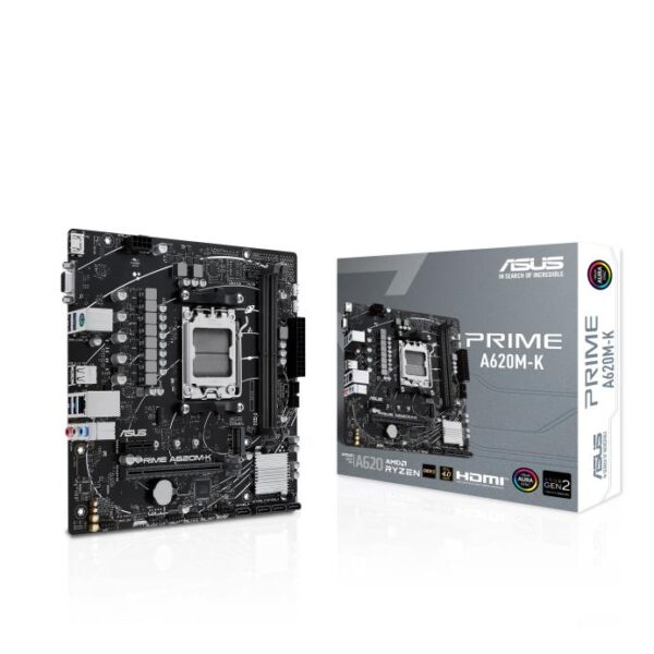 ASUS Mainboard PRIME A620M-K - micro ATX - Socket AM5 - AMD A620 - Image 2
