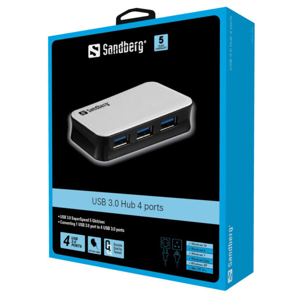 USB jagaja Sandberg USB-A - 4 x USB-A (USB3.0)