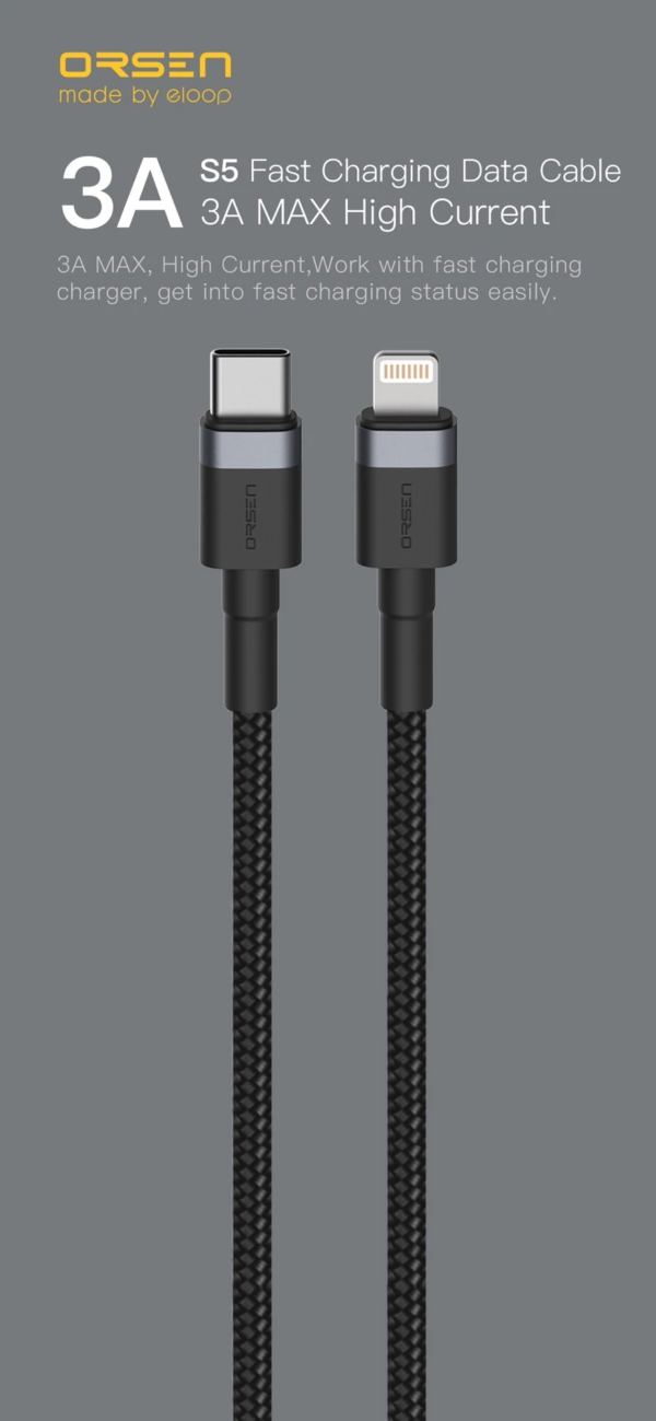 Orsen S51 Type C to Lightning 3A 1m blue - Image 5
