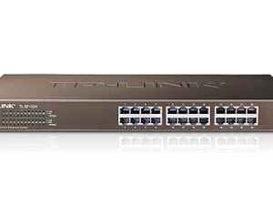 TP-LINK TL-SF1024 24-Port 10/100M Switch, 24 10/100M RJ45 Ports, 1U 19-inch Rack-mountable Steel Case