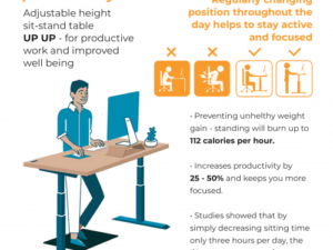 Adjustable Height Table Up Up Loki White