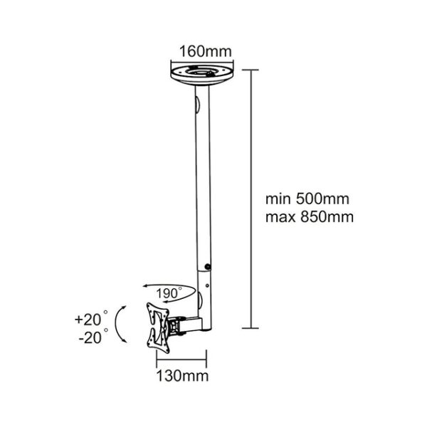 Neomounts FPMA-C050 bracket - full-motion - for LCD display - silver - Image 5